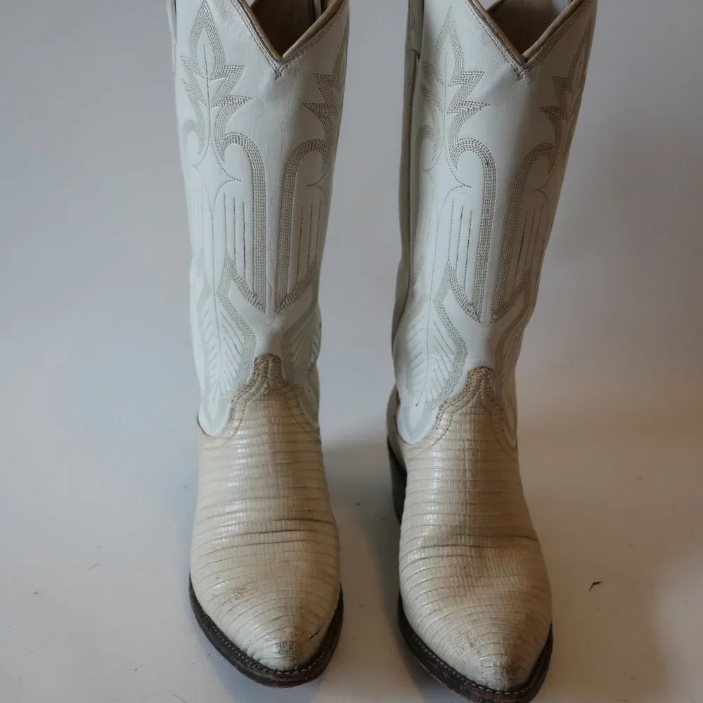 Dan Post White Heeled Boots - Picture 3 of 8